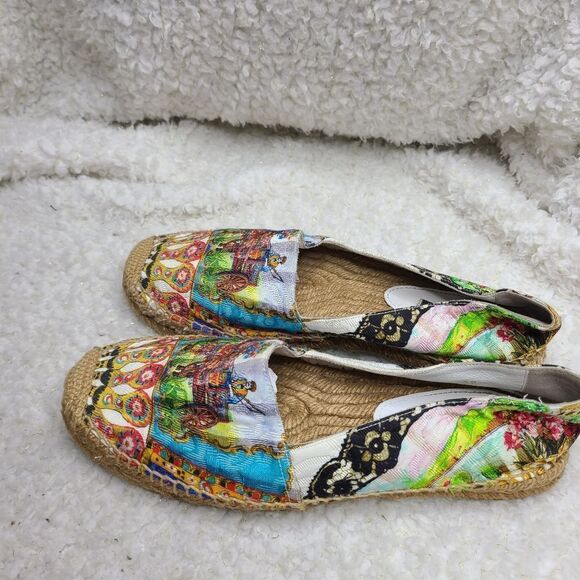 Dolce & Gabbana Multi Pattern Multi Color Brocade Canvas Espadrilles sz 39 - Picture 4 of 7